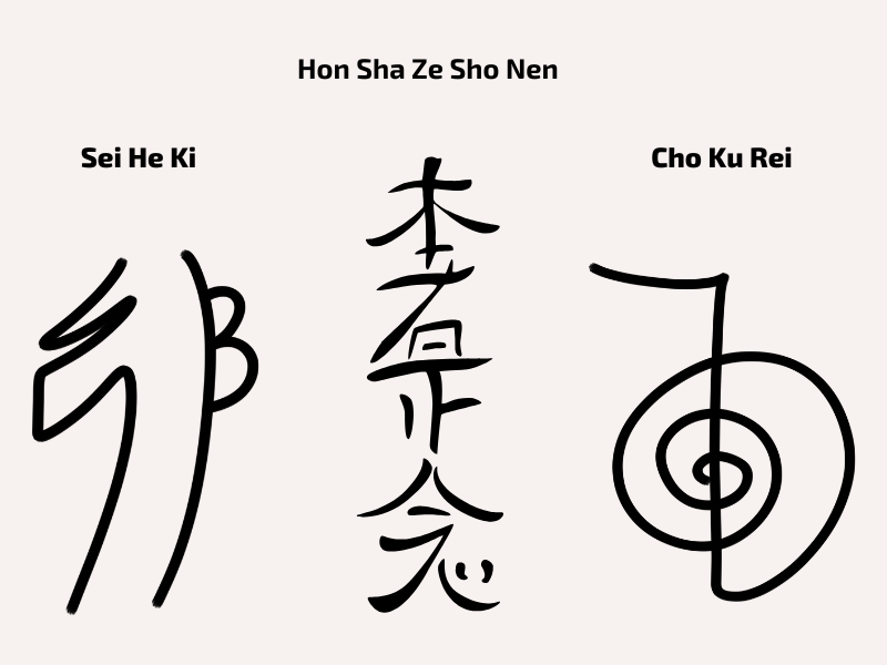 Reiki symboler, Cho Ku Rei, Hon Sha Ze Sho Nen, Sei He Ki